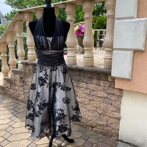 Vintage tulle halter fit and flare Gown